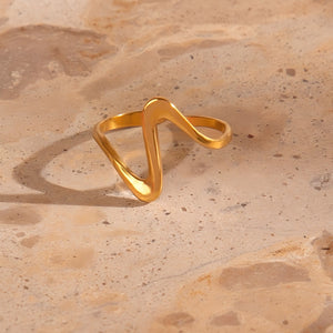 Größenverstellbarer LONG WAVE Ring