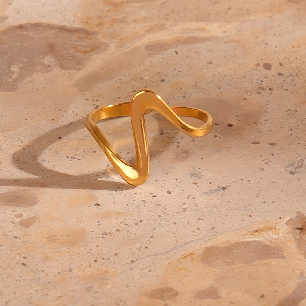 Größenverstellbarer LONG WAVE Ring