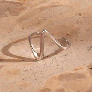Größenverstellbarer LONG WAVE Ring