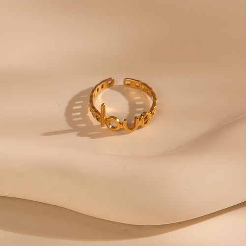Größenverstellbarer LOVE Ring